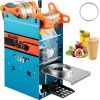 VEVOR Manual Tea Cup Sealer Machine, 300-500 Cup/h Manual Boba Tea Sealer Machine, Blue Boba Tea Sealing Machine